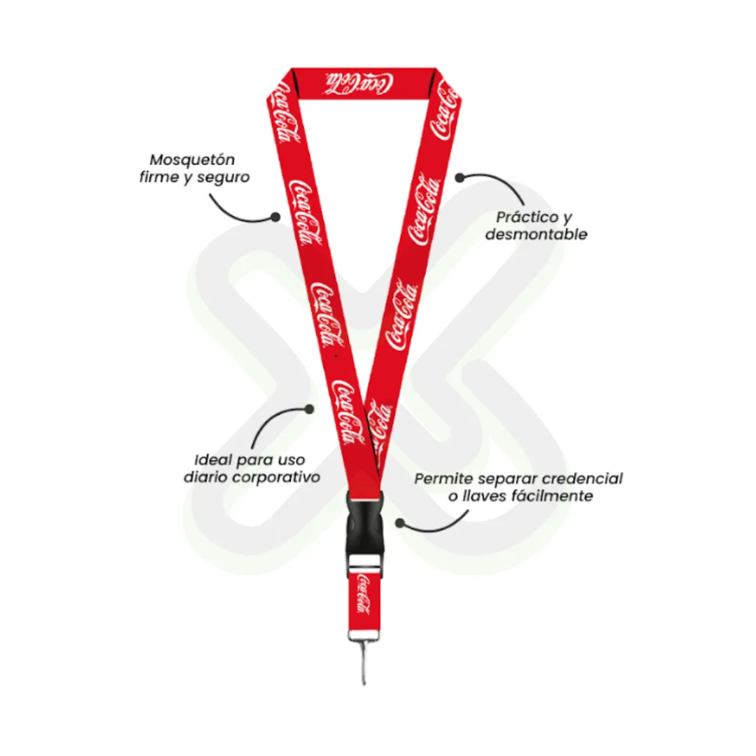 Lanyard Con Tip Top Plano Nacional Y Mosqueton Rigido 2 5Cm personalizado con logo