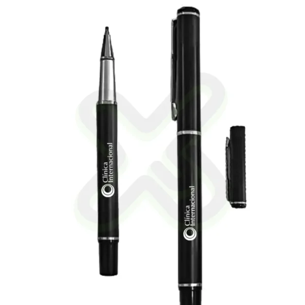 Lapicero Metalico Negro Dorado Mate personalizado para empresas