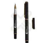 Lapicero Metalico Negro Dorado Mate personalizado con logo