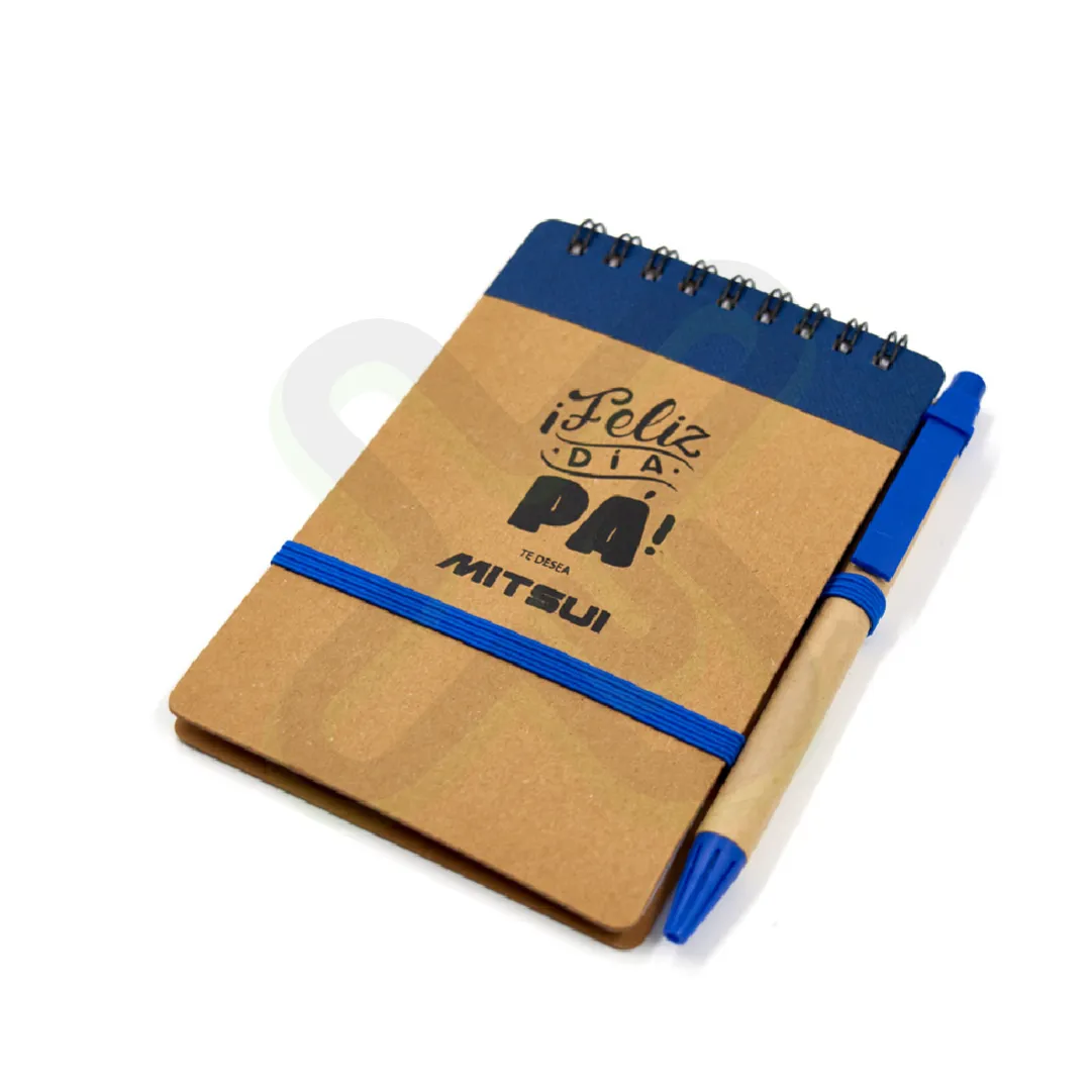 Libreta Ecologica Con Lapicero A6 personalizado con logo