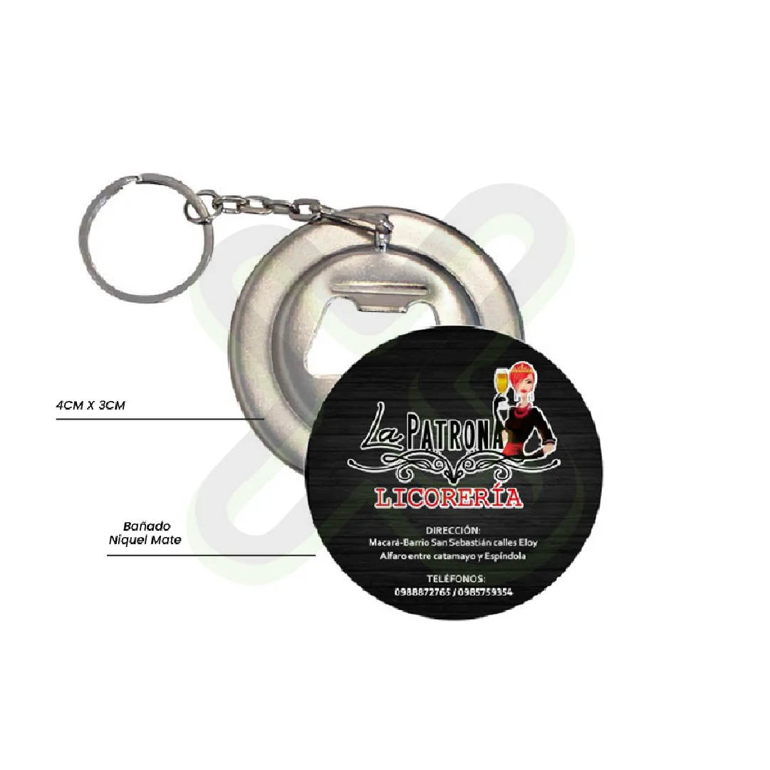 Llavero Chapita Destapador personalizado con logo
