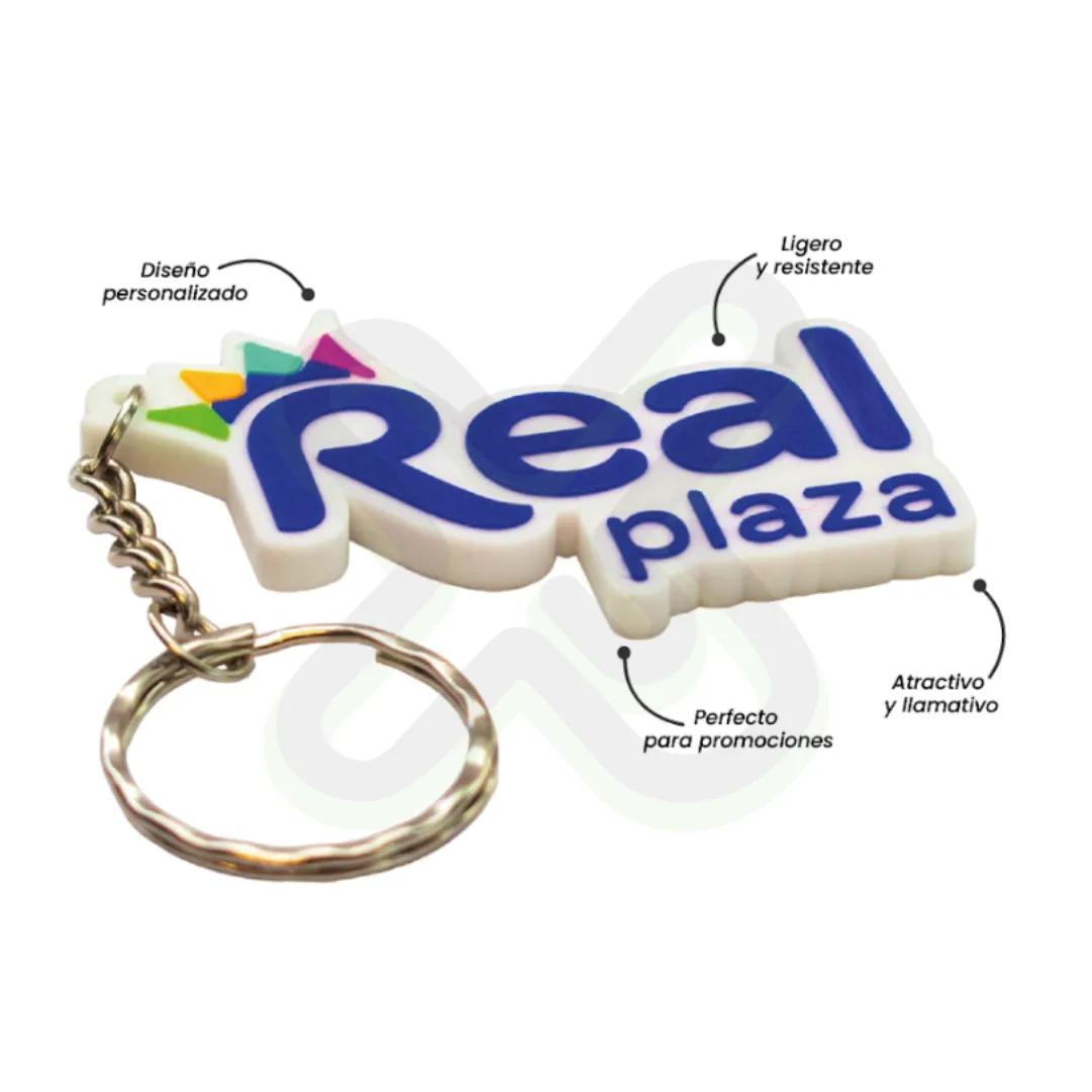 Llavero De Goma 2D personalizado para empresas