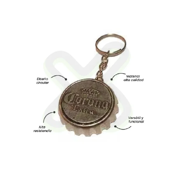 Llavero Destapador Zamak personalizado para empresas