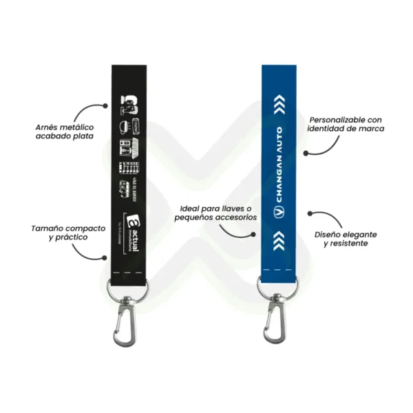 Llavero Lanyard Con Arnes Plata 2 5Cm personalizado para empresas
