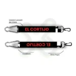 Llavero Lanyard Con Carabiner Y Arnes Negro 2 5Cm personalizado con logo