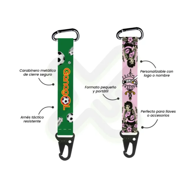 Llavero Lanyard Con Carabiner Y Arnes Tactico 2 5Cm personalizado para empresas