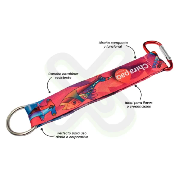 Llavero Lanyard Con Carabiner Y Media Luna 2 5Cm personalizado para empresas