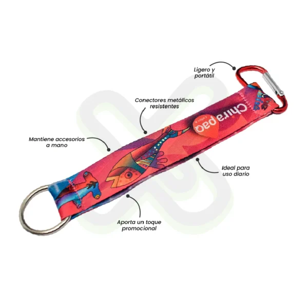 Llavero Lanyard Con Carabiner Y Media Luna 2Cm personalizado para empresas