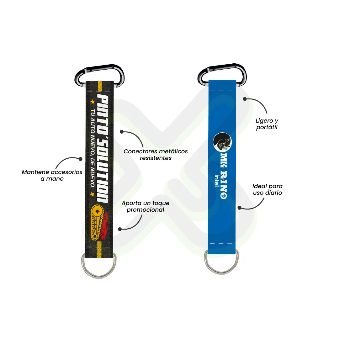 Llavero Lanyard Con Carabiner Y Media Luna 2Cm personalizado con logo