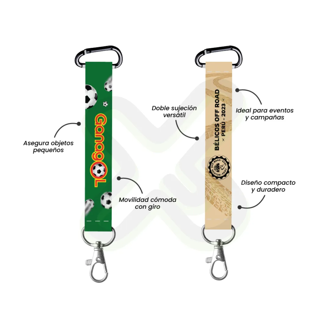 Llavero Lanyard Con Carabiner Y Mosqueton Giratorio Con Palanca 2Cm publicitario para empresas