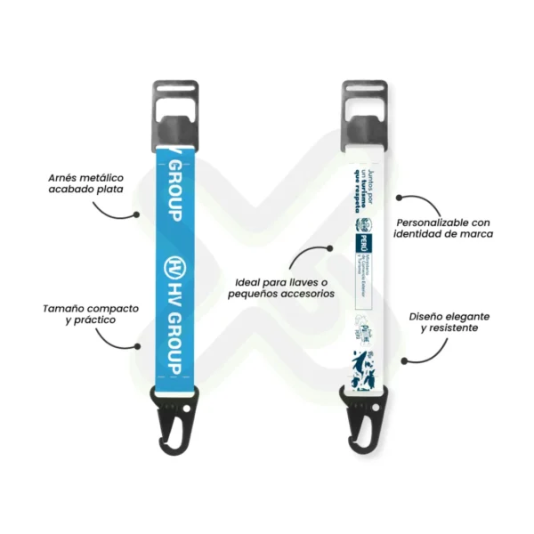Llavero Lanyard Con Destapador Y Arnes Tactico 2 5Cm personalizado para empresas