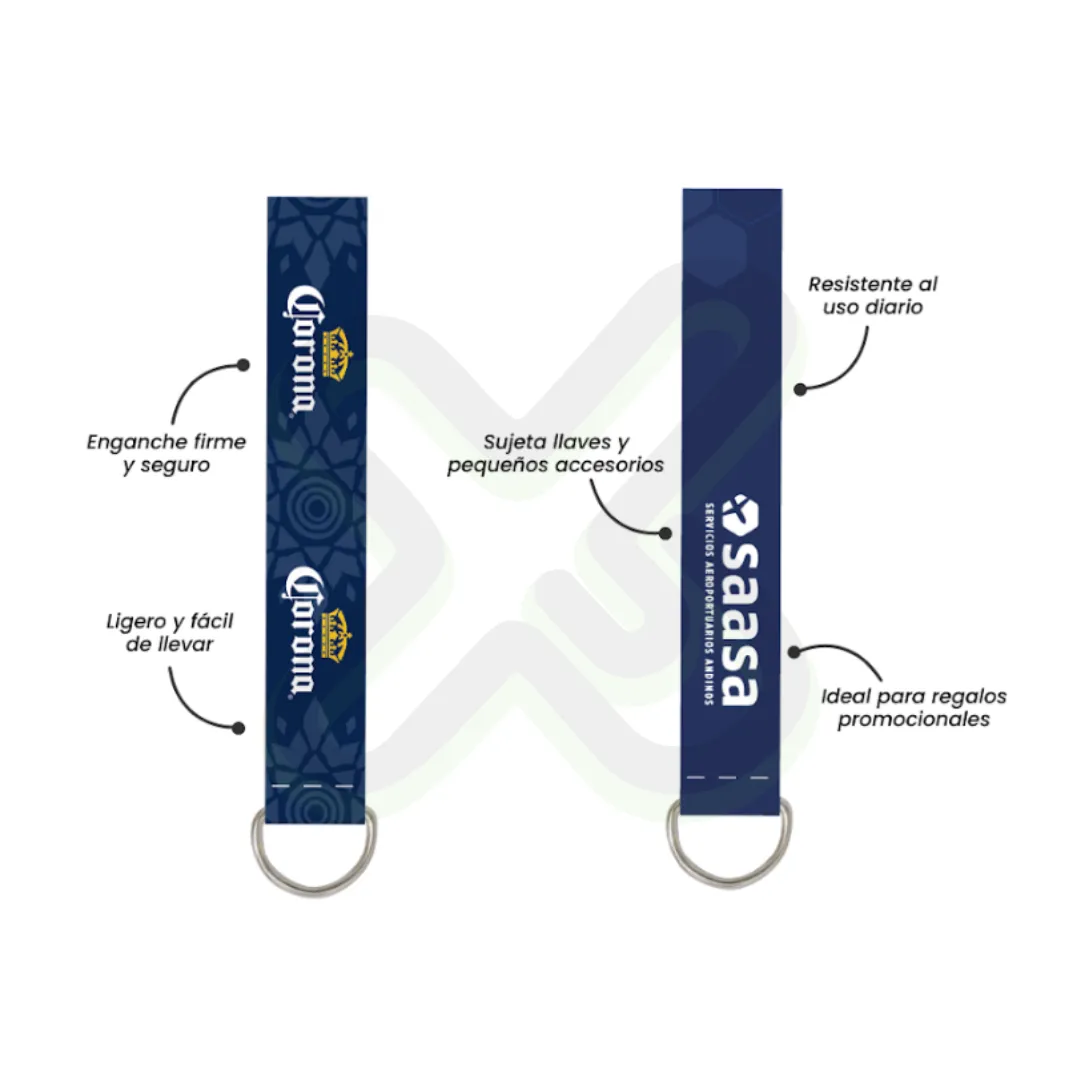 Llavero Lanyard Con Media Luna 2Cm personalizado con logo