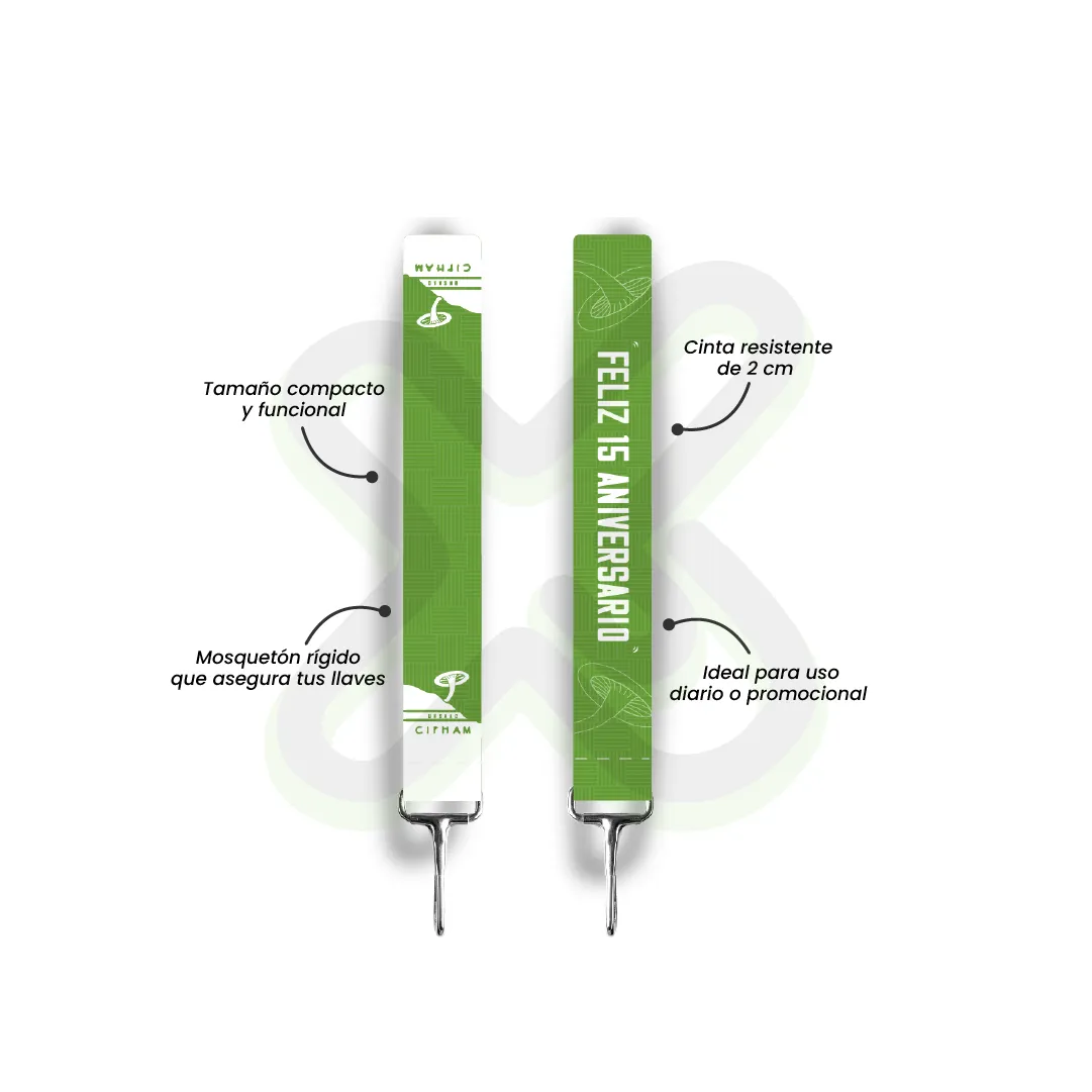 Llavero Lanyard Con Mosqueton Rigido 2 5Cm personalizado con logo