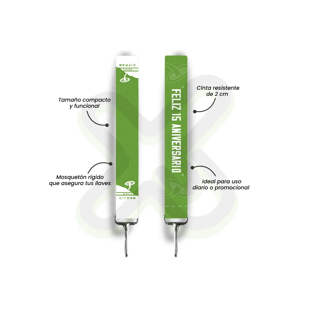 Llavero Lanyard Con Mosqueton Rigido 2Cm