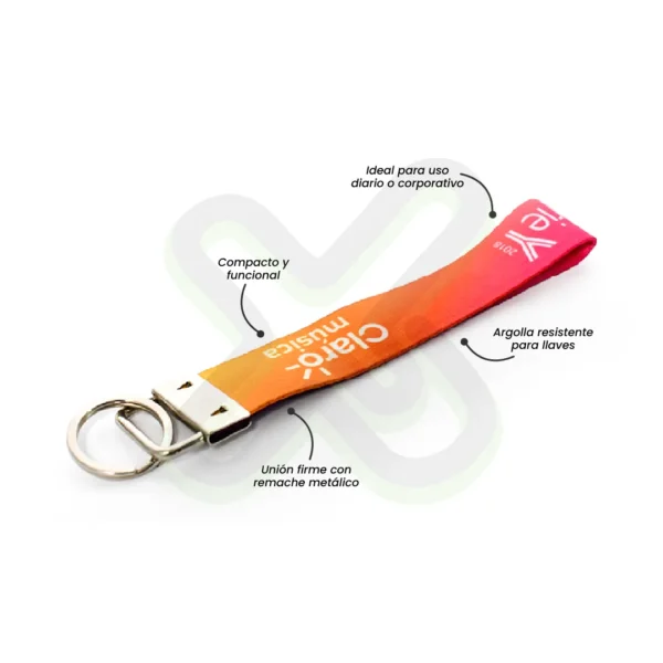 Llavero Lanyard Remache Con Argolla 2 5Cm personalizado para empresas
