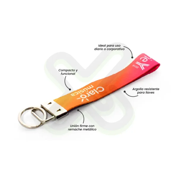 Llavero Lanyard Remache Con Argolla 2Cm personalizado para empresas