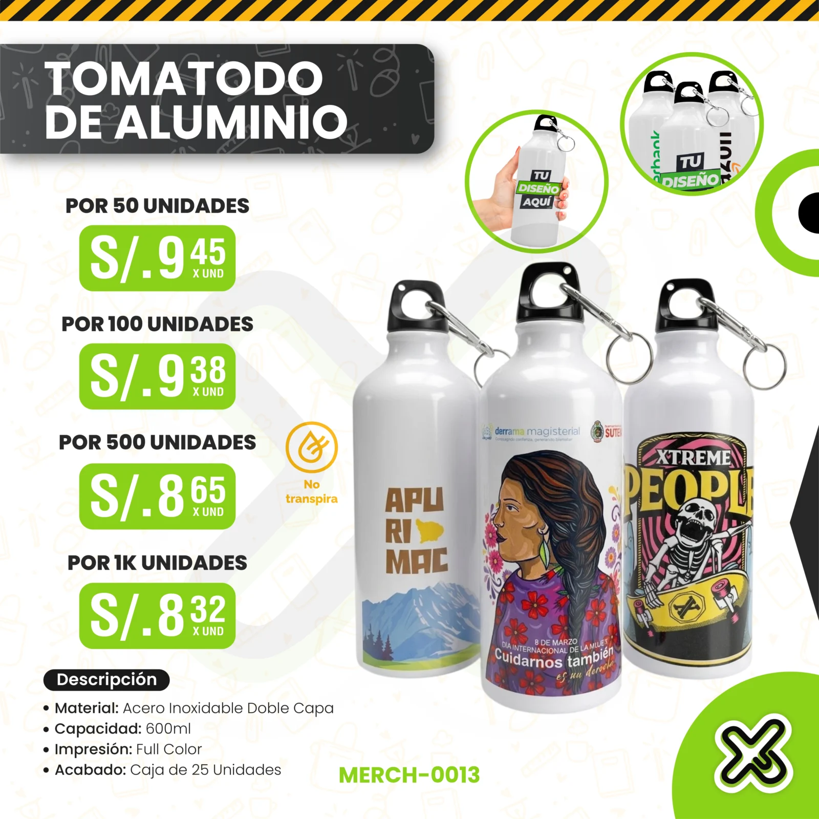 Tomatodo De Aluminio personalizado para empresas