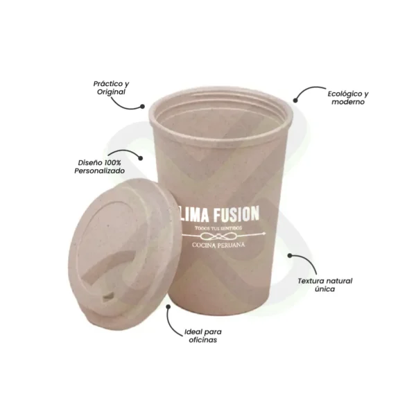 Mug Cafetero Fibra De Trigo 350Ml personalizado para empresas