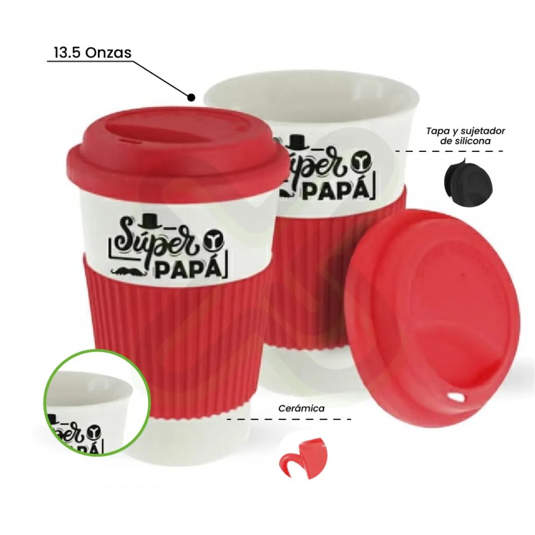 Mug De Ceramica Con Agarradera De Silicona personalizado con logo