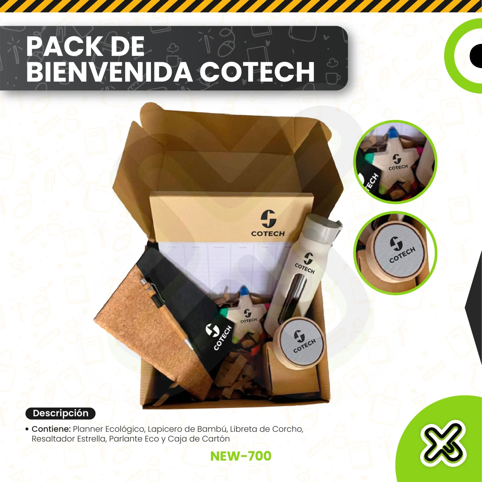 Pack De Bienvenida Cotech personalizado para empresas