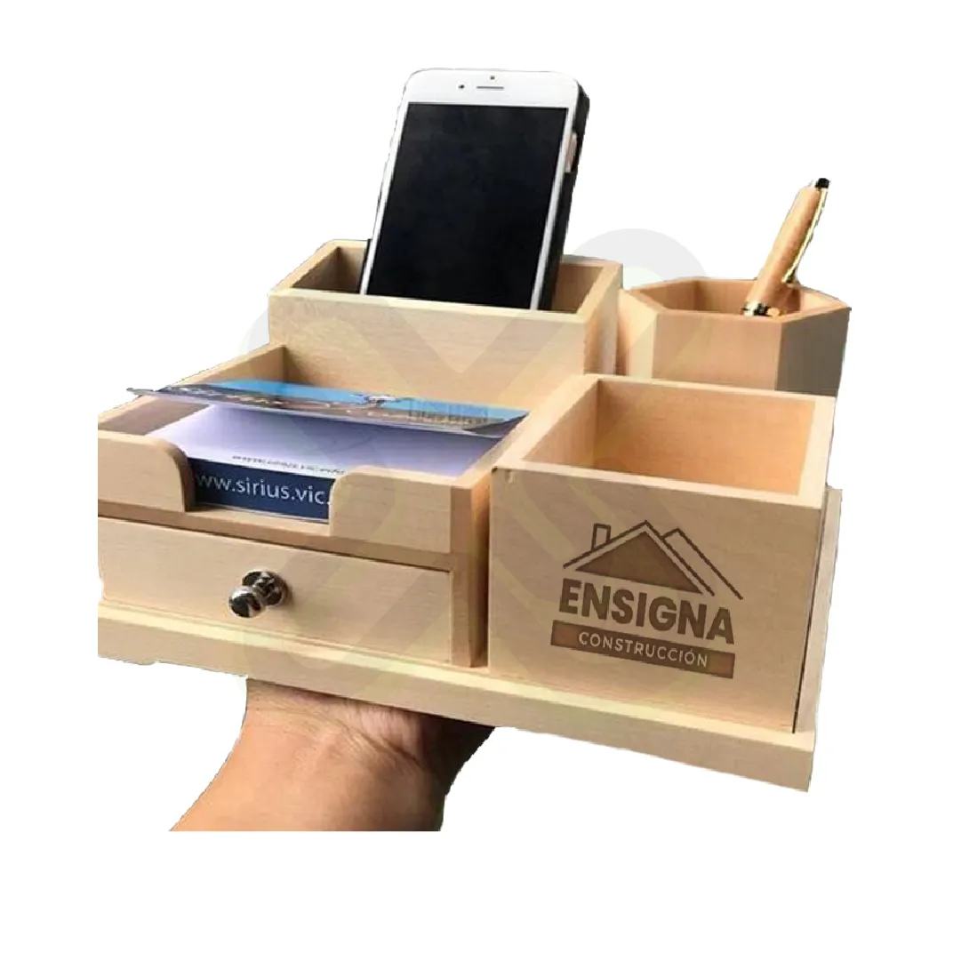 Organizador De Escritorio De Madera personalizado para empresas