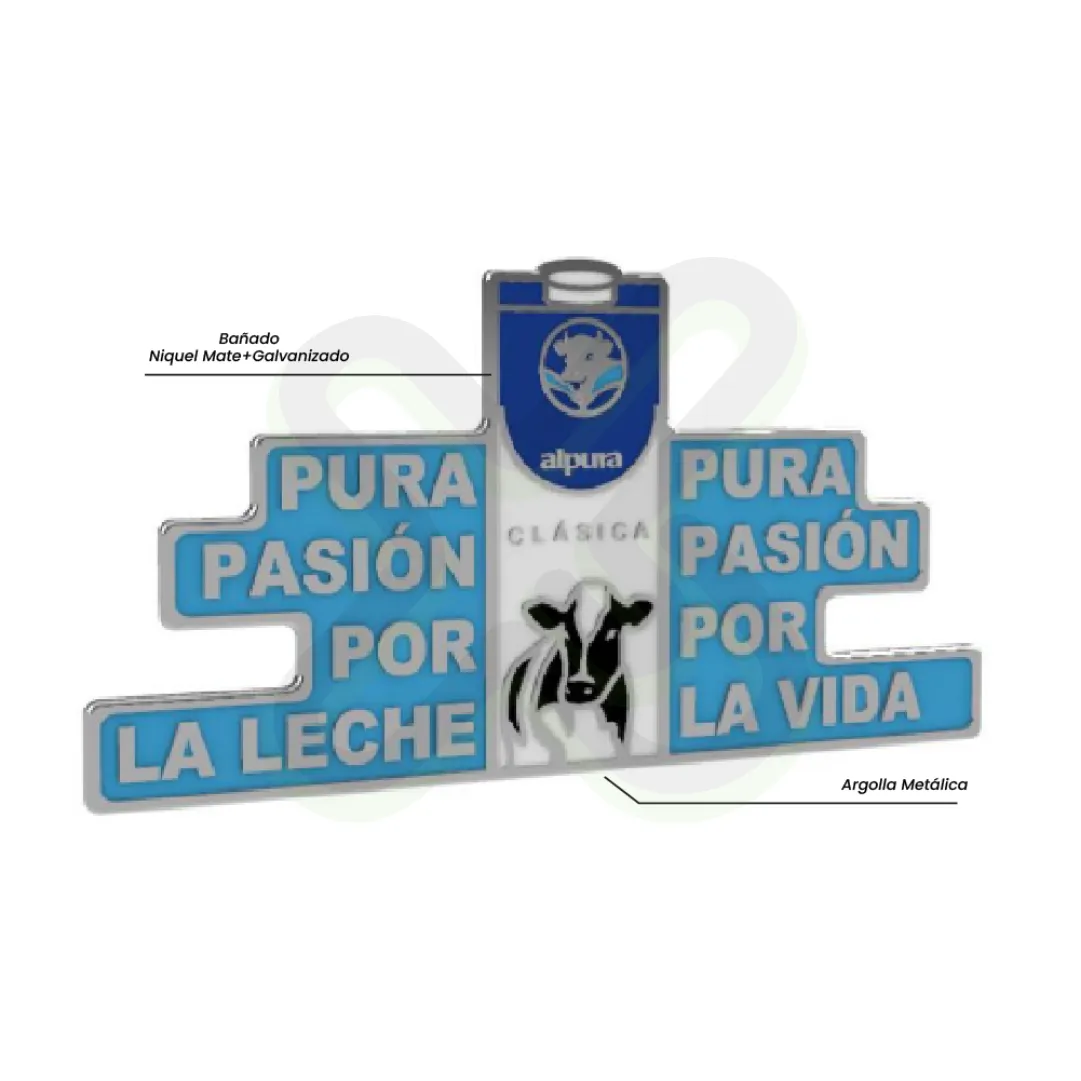 Pines De Metal Bronce personalizado con logo