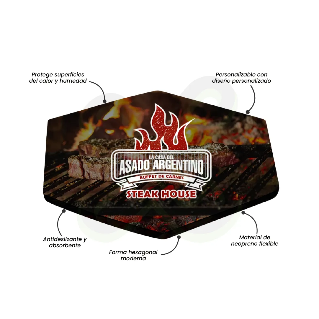 Posavasos De Neopreno Hexagonal publicitario para empresas