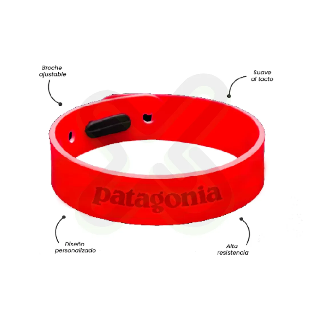 Pulsera De Goma Con Broche Impresion Bajo Relieve publicitario para empresas