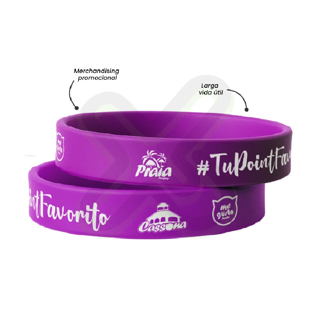 Pulsera De Goma Impresion A Un Color publicitario para empresas