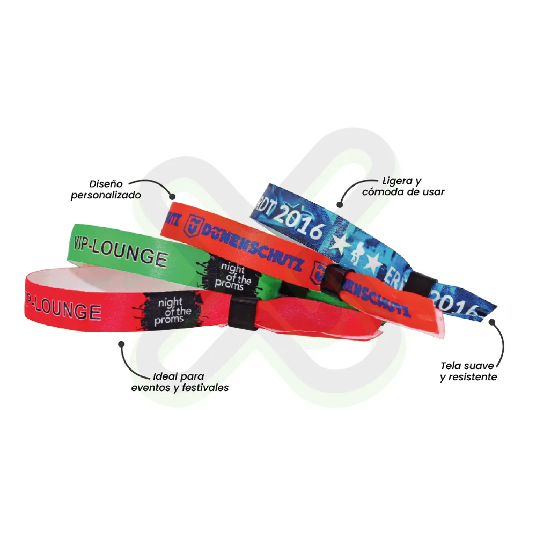 Pulsera De Tela Con Precinto De Seguridad 1 5 Cm personalizado para empresas