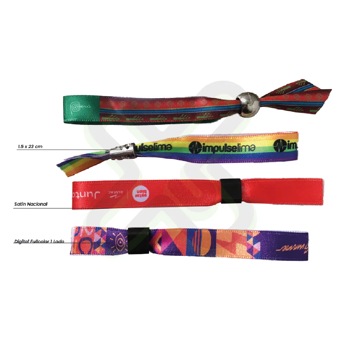 Pulsera De Tela Con Precinto De Seguridad 1 5 Cm personalizado con logo