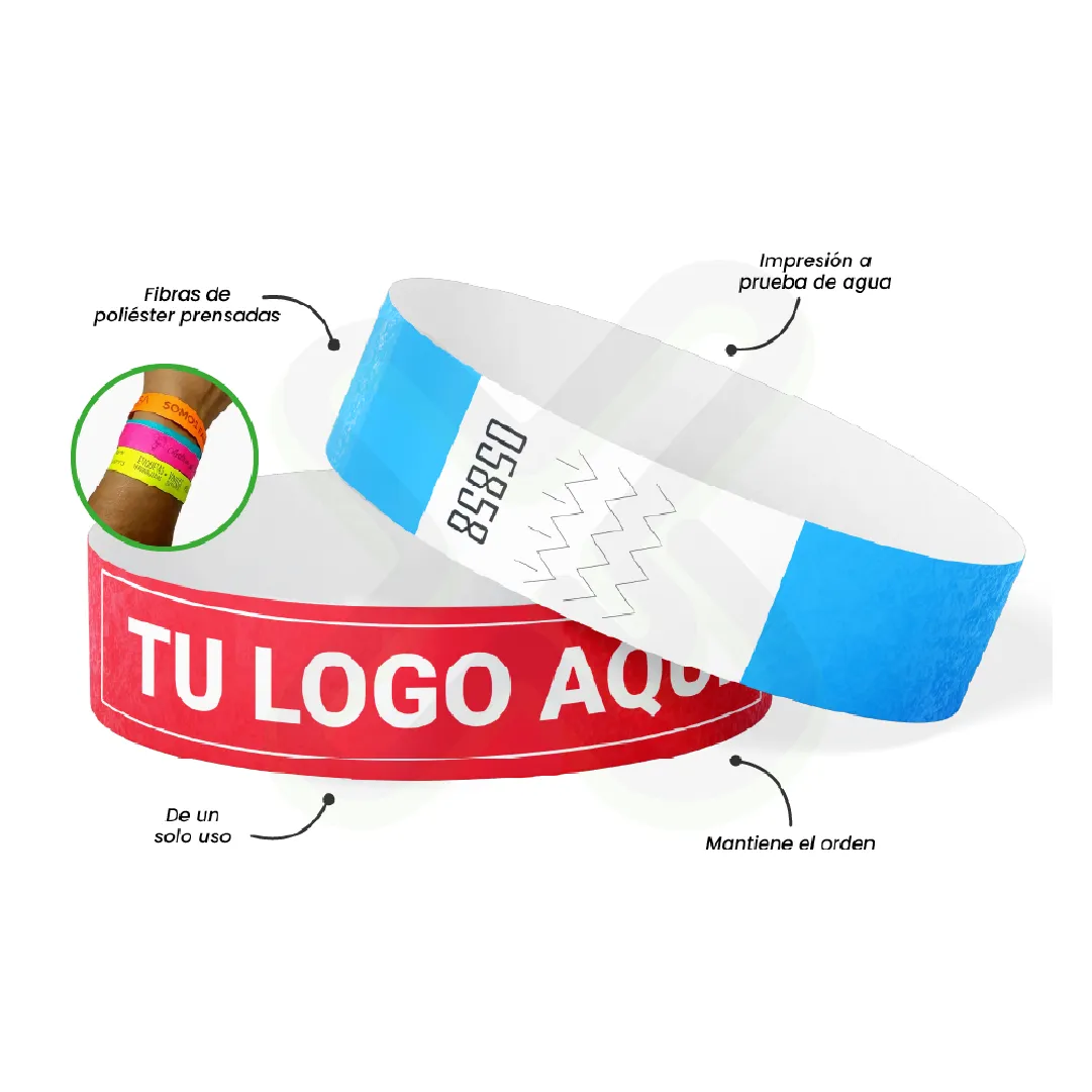Pulsera Tyvek publicitario para empresas