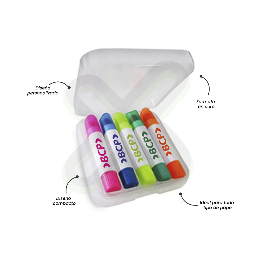 Resaltador De Cera 5 Colores personalizado para empresas