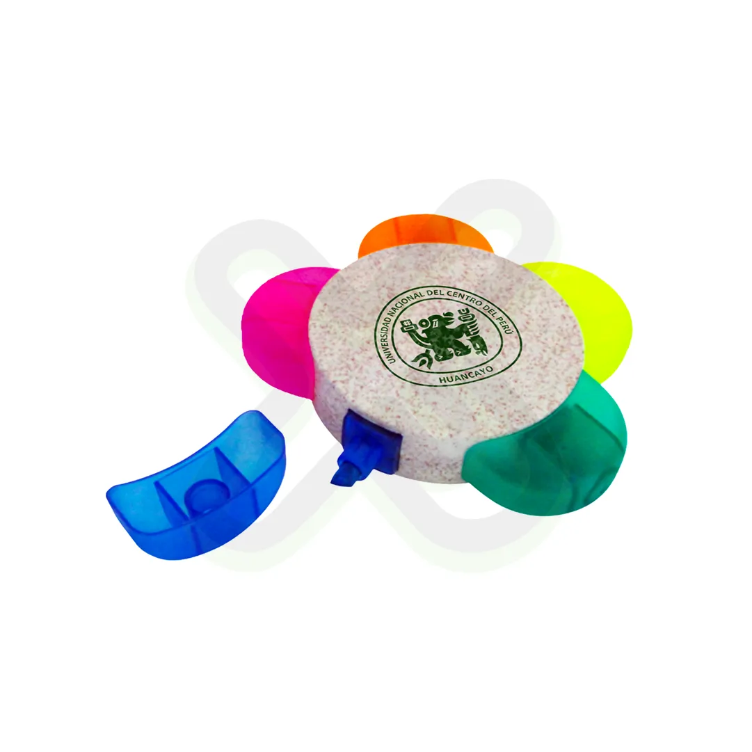 Resaltador Flor De Fibra De Trigo personalizado con logo