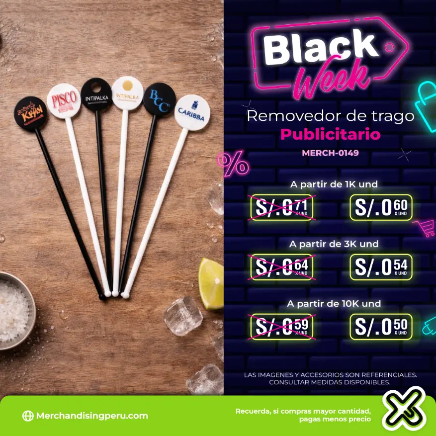 Removedor De Trago Publicitario personalizado para empresas