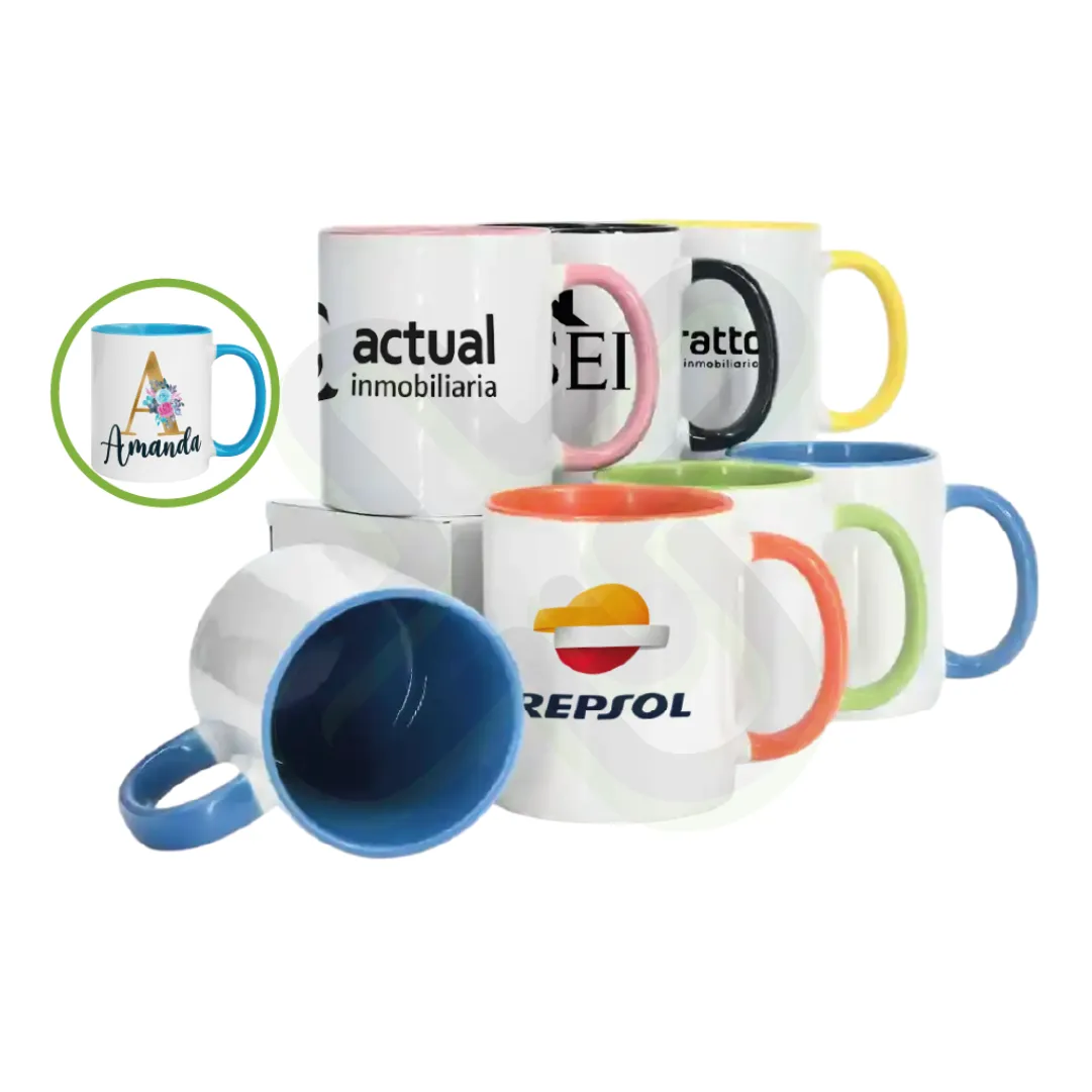 Taza Publicitaria Interior De Color personalizado con logo