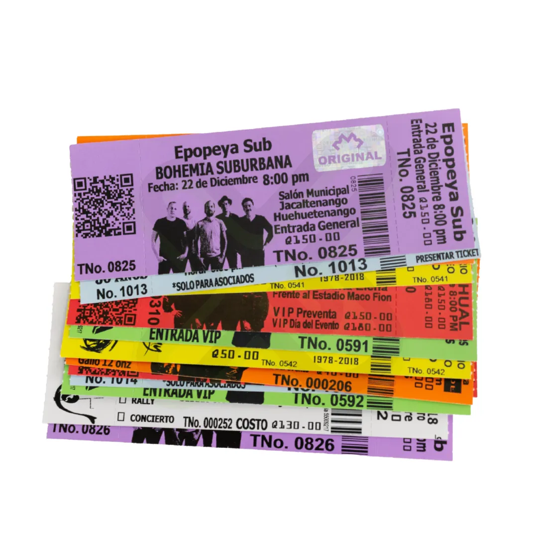 Ticket Con Holograba O Sello De Seguridad personalizado con logo