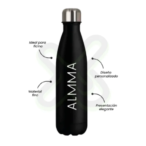 Tomatodo Metalico Tipo Botella 350Ml personalizado para empresas