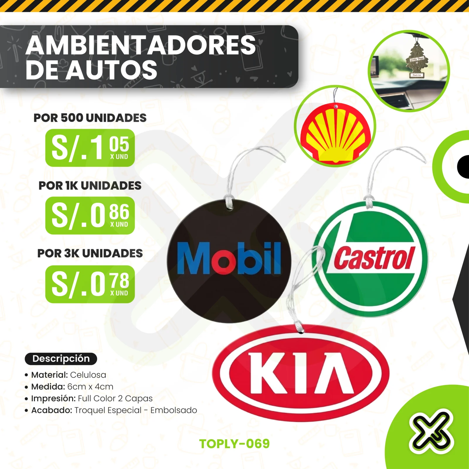 Ambientadores De Autos personalizado para empresas