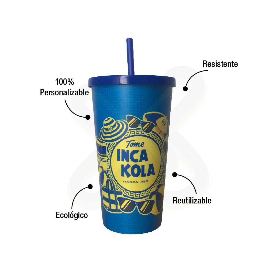 Tumbler Plastico Con Sorbete publicitario para empresas