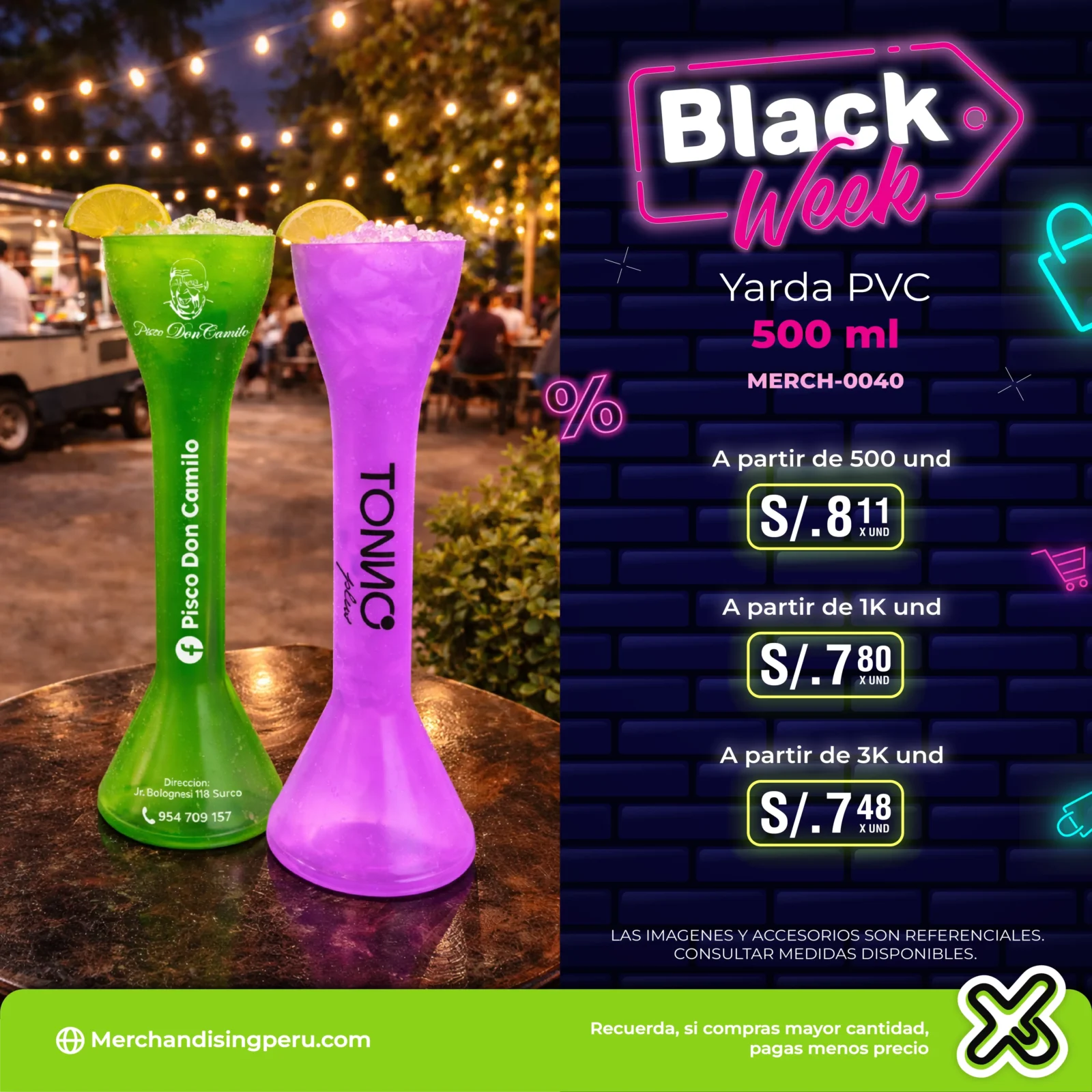 Yarda Pvc 500 Ml personalizado para empresas