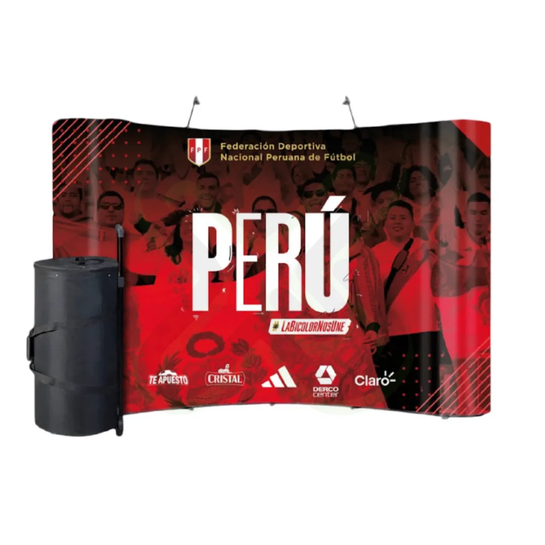Backing Wall Curvo Velcro publicitario para empresas