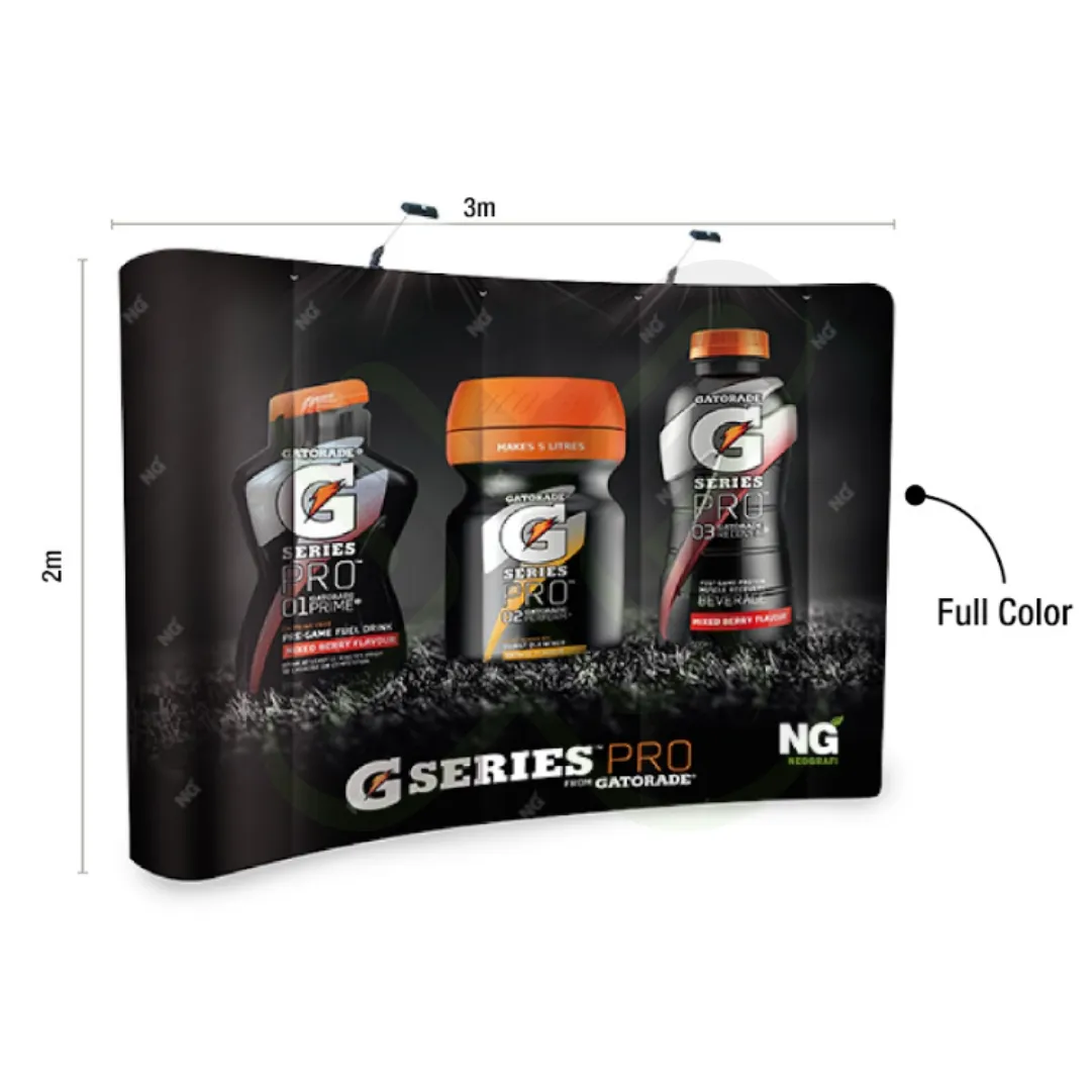 Backing Wall Curvo Velcro personalizado con logo