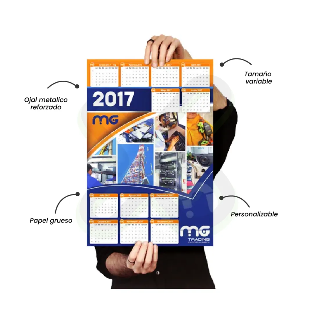 Calendario De Pared Corporativo Con Ojal Hera personalizado para empresas