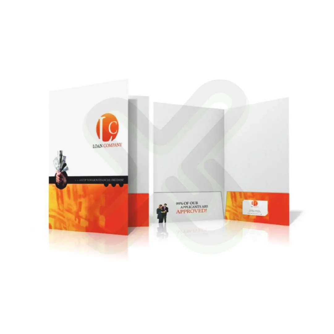 Folder Corporativo Plastificado Mate Barnizado personalizado con logo