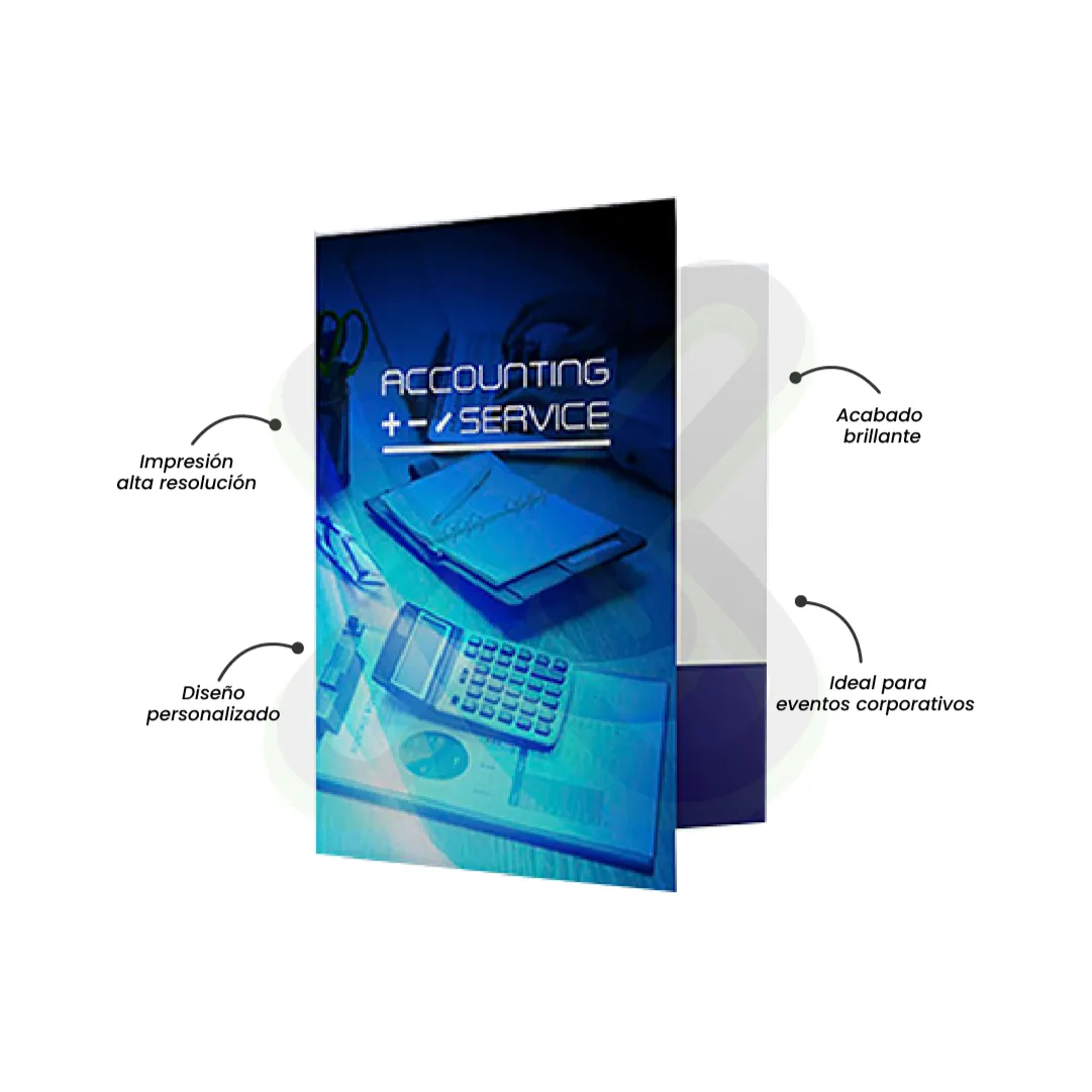 Folder Plastificado Brillante publicitario para empresas