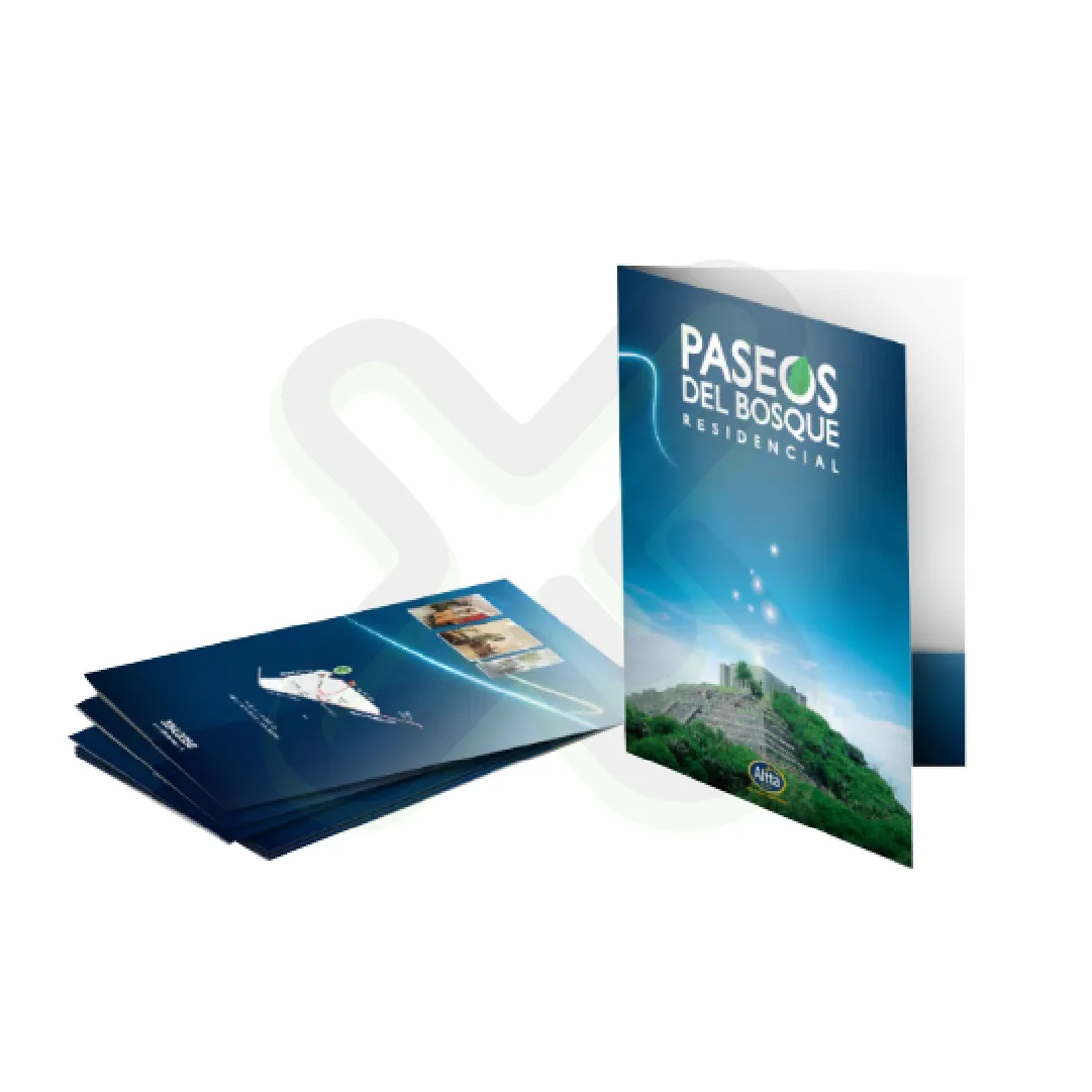 Folder Plastificado Brillante personalizado con logo