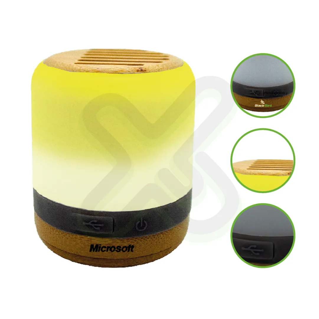 Parlante Lampara De Bamboo personalizado con logo