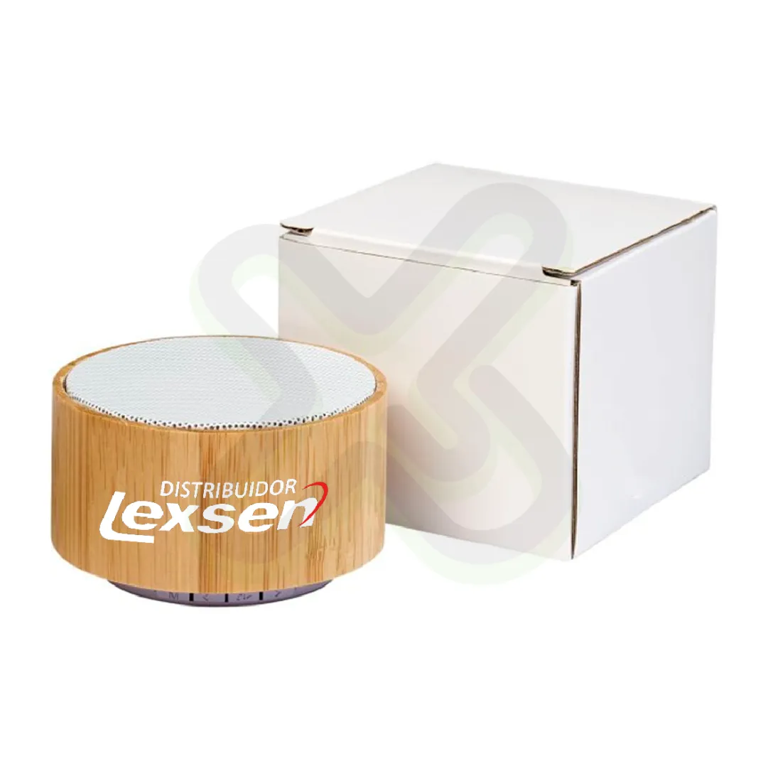 Parlante Bluetooth De Bamboo personalizado con logo