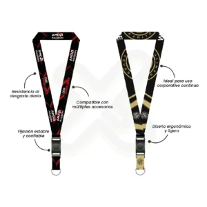 Lanyard Con Tip Top Giratorio Y Media Luna 2.5Cm personalizado para empresas